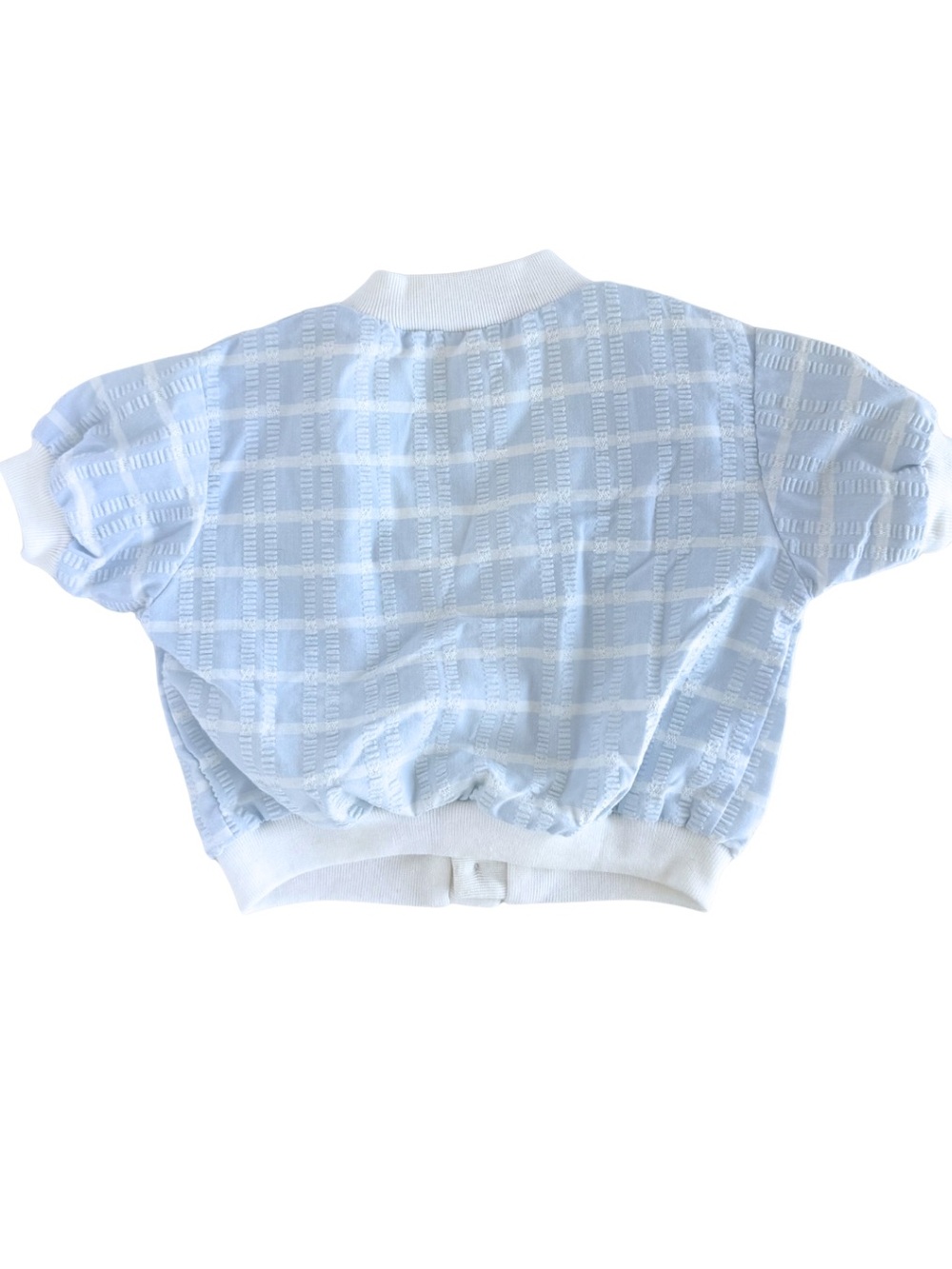 Vintage Baby Romper Set 6-9 Months Beach Teddy Bear Outfit Blue White 2pc - Picture 11 of 13